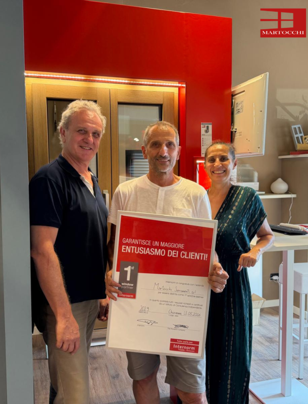 milva e davide martocchi con certificato first partner internorm
