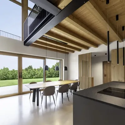 sala con vetrata internorm